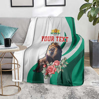 Personalized Bulgaria Coat of Arms Blanket A Crowned Golden Lion with Rose