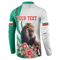 Personalized Bulgaria Coat of Arms Button Sweatshirt A Crowned Golden Lion with Rose