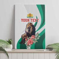 Personalized Bulgaria Coat of Arms Canvas Wall Art A Crowned Golden Lion with Rose