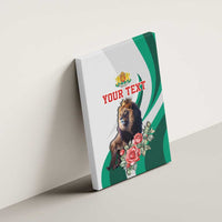 Personalized Bulgaria Coat of Arms Canvas Wall Art A Crowned Golden Lion with Rose