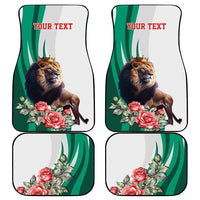 Personalized Bulgaria Coat of Arms Car Mats A Crowned Golden Lion with Rose