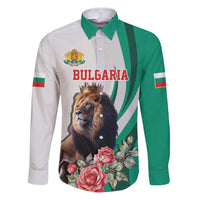 Personalized Bulgaria Coat of Arms Family Matching Puletasi and Hawaiian Shirt A Crowned Golden Lion with Rose