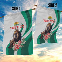 Personalized Bulgaria Coat of Arms Garden Flag A Crowned Golden Lion with Rose