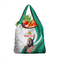 Personalized Bulgaria Coat of Arms Grocery Bag A Crowned Golden Lion with Rose