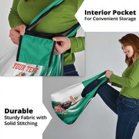 Personalized Bulgaria Coat of Arms Grocery Bag A Crowned Golden Lion with Rose