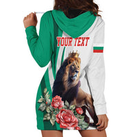 Personalized Bulgaria Coat of Arms Hoodie Dress A Crowned Golden Lion with Rose