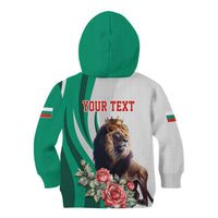 Personalized Bulgaria Coat of Arms Kid Hoodie A Crowned Golden Lion with Rose