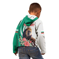 Personalized Bulgaria Coat of Arms Kid Hoodie A Crowned Golden Lion with Rose