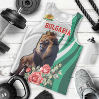 Personalized Bulgaria Coat of Arms Men Tank Top A Crowned Golden Lion with Rose