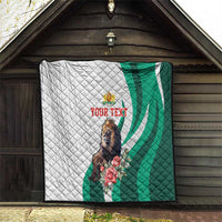 Personalized Bulgaria Coat of Arms Quilt A Crowned Golden Lion with Rose