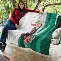 Personalized Bulgaria Coat of Arms Quilt A Crowned Golden Lion with Rose