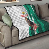 Personalized Bulgaria Coat of Arms Quilt A Crowned Golden Lion with Rose