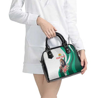 Personalized Bulgaria Coat of Arms Shoulder Handbag A Crowned Golden Lion with Rose