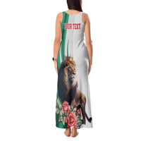 Personalized Bulgaria Coat of Arms Tank Maxi Dress A Crowned Golden Lion with Rose