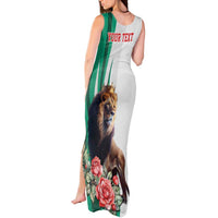 Personalized Bulgaria Coat of Arms Tank Maxi Dress A Crowned Golden Lion with Rose