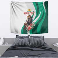 Personalized Bulgaria Coat of Arms Tapestry A Crowned Golden Lion with Rose