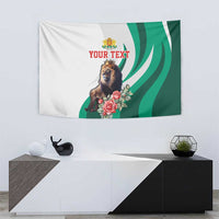 Personalized Bulgaria Coat of Arms Tapestry A Crowned Golden Lion with Rose