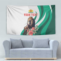 Personalized Bulgaria Coat of Arms Tapestry A Crowned Golden Lion with Rose