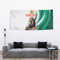 Personalized Bulgaria Coat of Arms Tapestry A Crowned Golden Lion with Rose