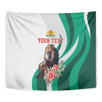 Personalized Bulgaria Coat of Arms Tapestry A Crowned Golden Lion with Rose