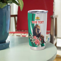 Personalized Bulgaria Coat of Arms Tumbler Cup A Crowned Golden Lion with Rose