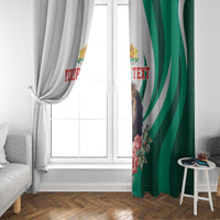 Personalized Bulgaria Coat of Arms Window Curtain A Crowned Golden Lion with Rose