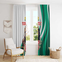 Personalized Bulgaria Coat of Arms Window Curtain A Crowned Golden Lion with Rose