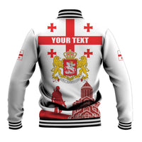 Personalized Georgia National Unity Day Baseball Jacket 9th April with Coat of Arms and Flag