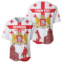 Personalized Georgia National Unity Day Baseball Jersey 9th April with Coat of Arms and Flag