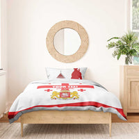 Personalized Georgia National Unity Day Bedding Set 9th April with Coat of Arms and Flag