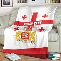 Personalized Georgia National Unity Day Blanket 9th April with Coat of Arms and Flag