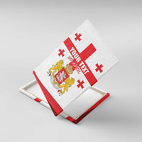 Personalized Georgia National Unity Day Canvas Wall Art 9th April with Coat of Arms and Flag