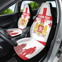 Personalized Georgia National Unity Day Car Seat Cover 9th April with Coat of Arms and Flag