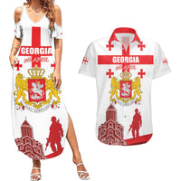 Personalized Georgia National Unity Day Couples Matching Summer Maxi Dress and Hawaiian Shirt 9th April with Coat of Arms and Flag