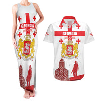 Personalized Georgia National Unity Day Couples Matching Tank Maxi Dress and Hawaiian Shirt 9th April with Coat of Arms and Flag
