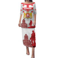 Personalized Georgia National Unity Day Family Matching Puletasi and Hawaiian Shirt 9th April with Coat of Arms and Flag