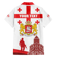 Personalized Georgia National Unity Day Hawaiian Shirt 9th April with Coat of Arms and Flag