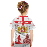 Personalized Georgia National Unity Day Kid T Shirt 9th April with Coat of Arms and Flag