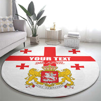 Personalized Georgia National Unity Day Round Carpet 9th April with Coat of Arms and Flag