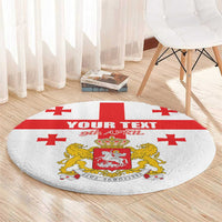Personalized Georgia National Unity Day Round Carpet 9th April with Coat of Arms and Flag