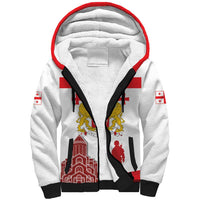 Personalized Georgia National Unity Day Sherpa Hoodie 9th April with Coat of Arms and Flag