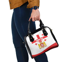 Personalized Georgia National Unity Day Shoulder Handbag 9th April with Coat of Arms and Flag
