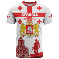 Personalized Georgia National Unity Day T Shirt 9th April with Coat of Arms and Flag