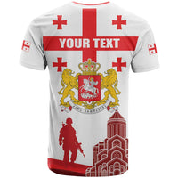 Personalized Georgia National Unity Day T Shirt 9th April with Coat of Arms and Flag