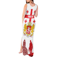 Personalized Georgia National Unity Day Tank Maxi Dress 9th April with Coat of Arms and Flag