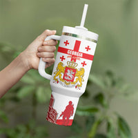 Personalized Georgia National Unity Day Tumbler With Handle 9th April with Coat of Arms and Flag