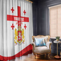Personalized Georgia National Unity Day Window Curtain 9th April with Coat of Arms and Flag