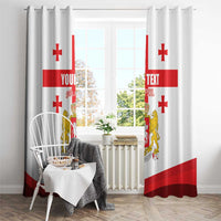 Personalized Georgia National Unity Day Window Curtain 9th April with Coat of Arms and Flag