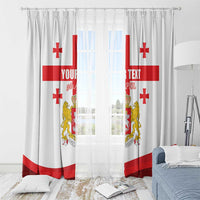 Personalized Georgia National Unity Day Window Curtain 9th April with Coat of Arms and Flag