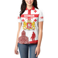 Personalized Georgia National Unity Day Women Polo Shirt 9th April with Coat of Arms and Flag